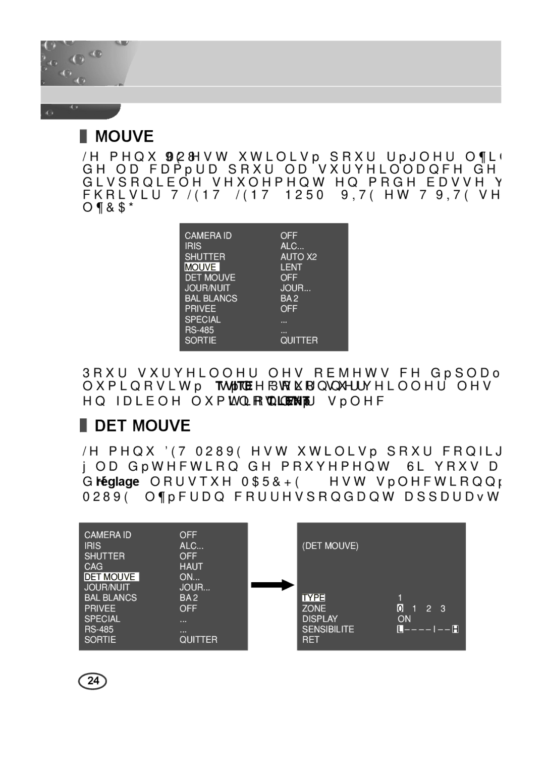 Samsung SCC-B2015P, SCC-B2315P manual DET Mouve 