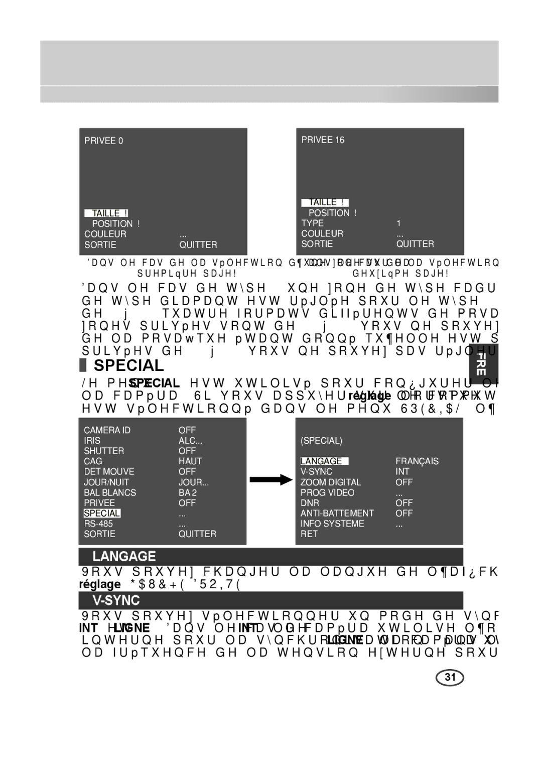 Samsung SCC-B2315P, SCC-B2015P manual Special, Langage 