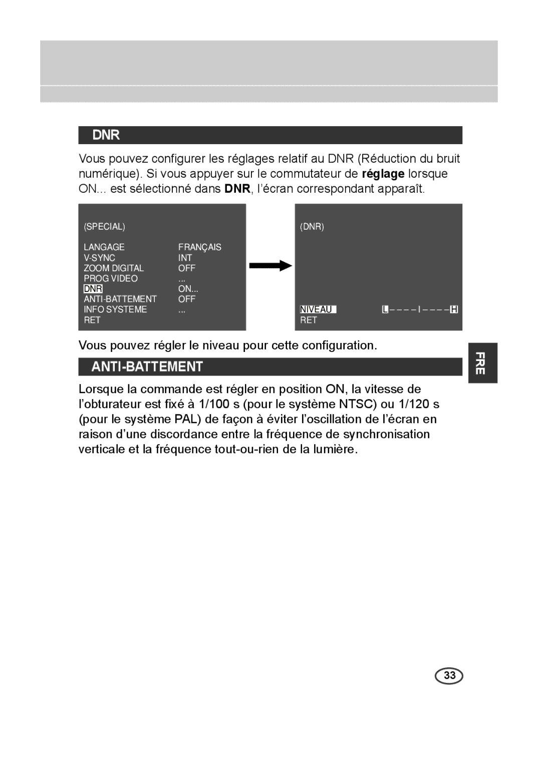 Samsung SCC-B2315P, SCC-B2015P manual Dnr, Anti-Battement 