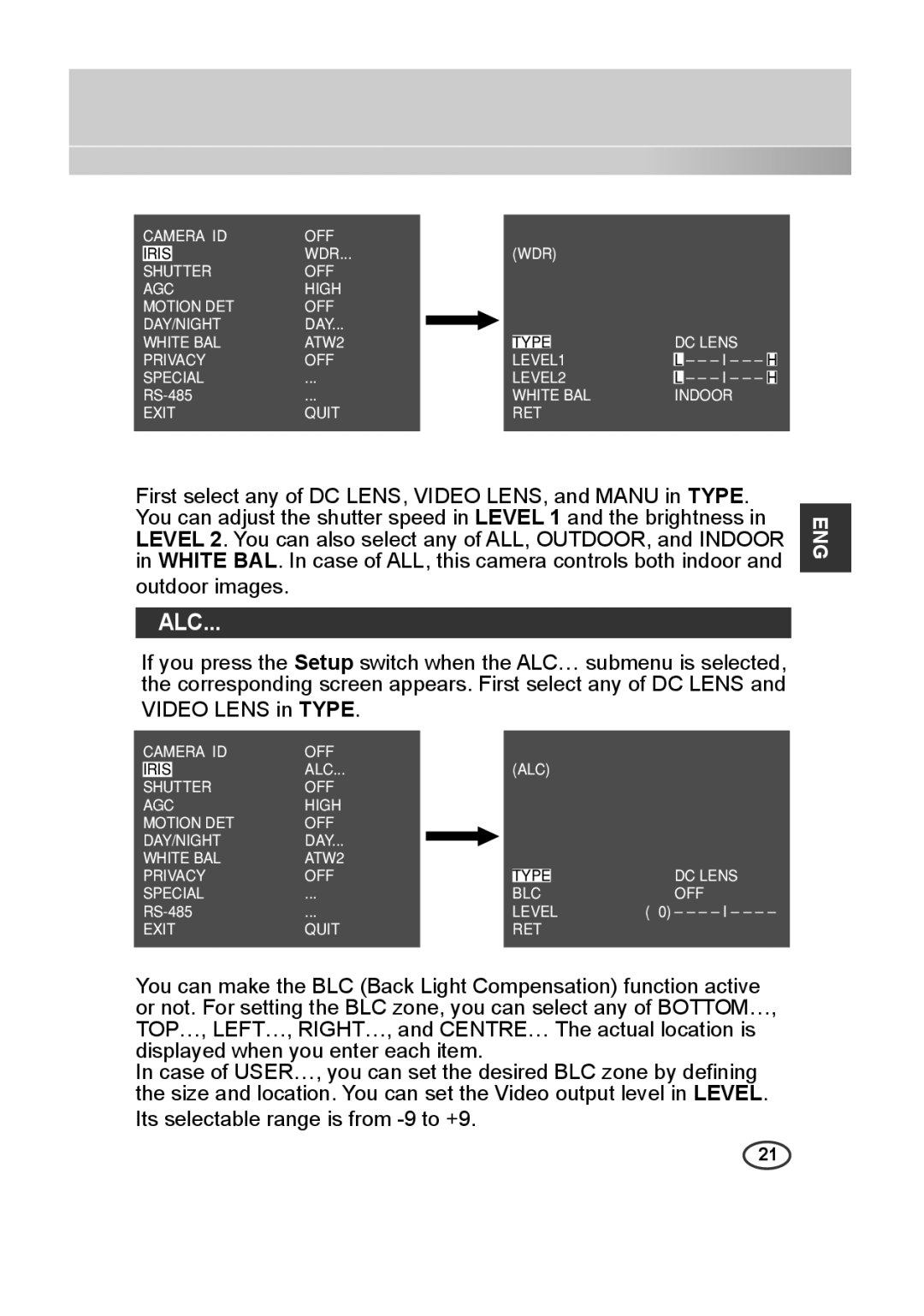 Samsung SCC-B2315P, SCC-B2015P manual Alc 