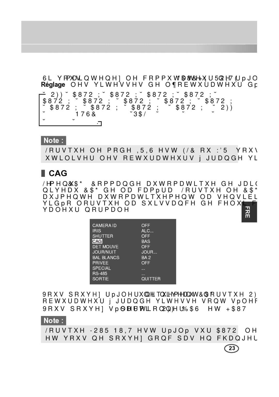 Samsung SCC-B2315P, SCC-B2015P manual Cag 