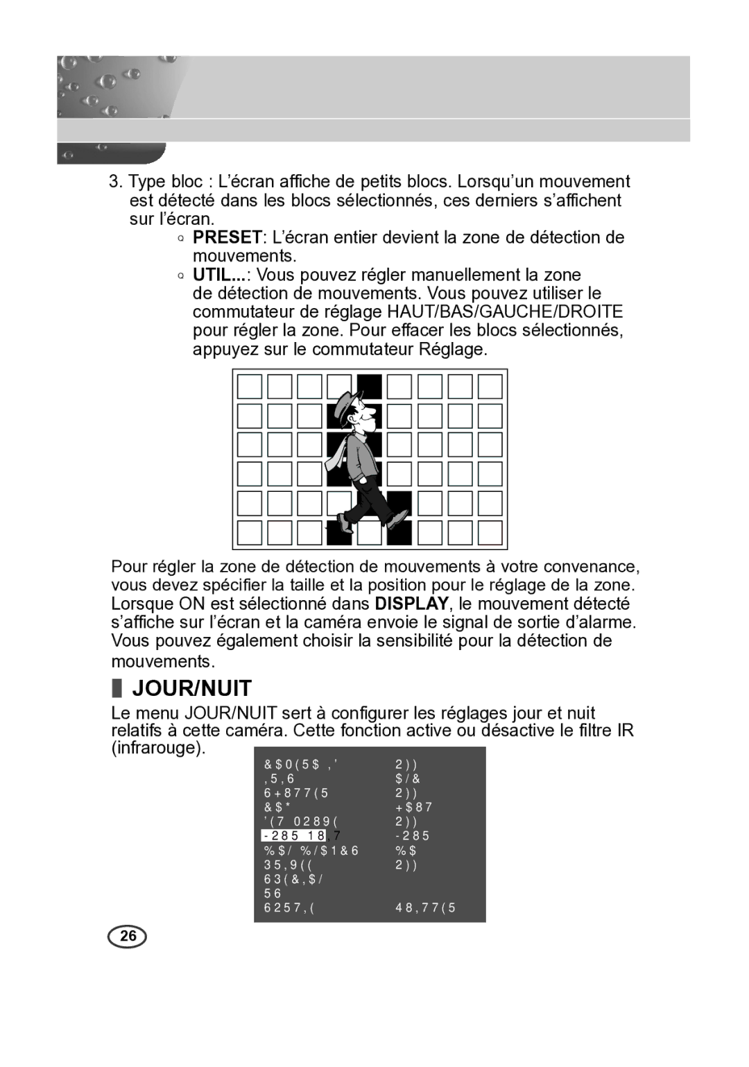 Samsung SCC-B2015P, SCC-B2315P manual Jour/Nuit 