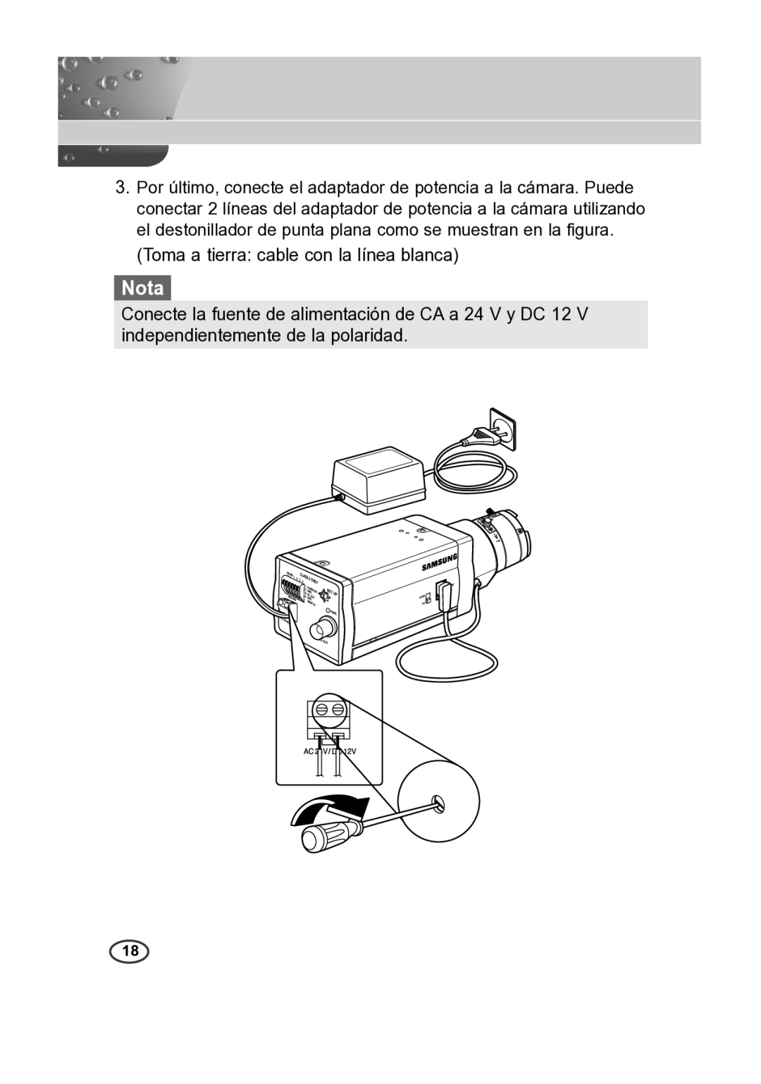 Samsung SCC-B2015P, SCC-B2315P manual Nota 