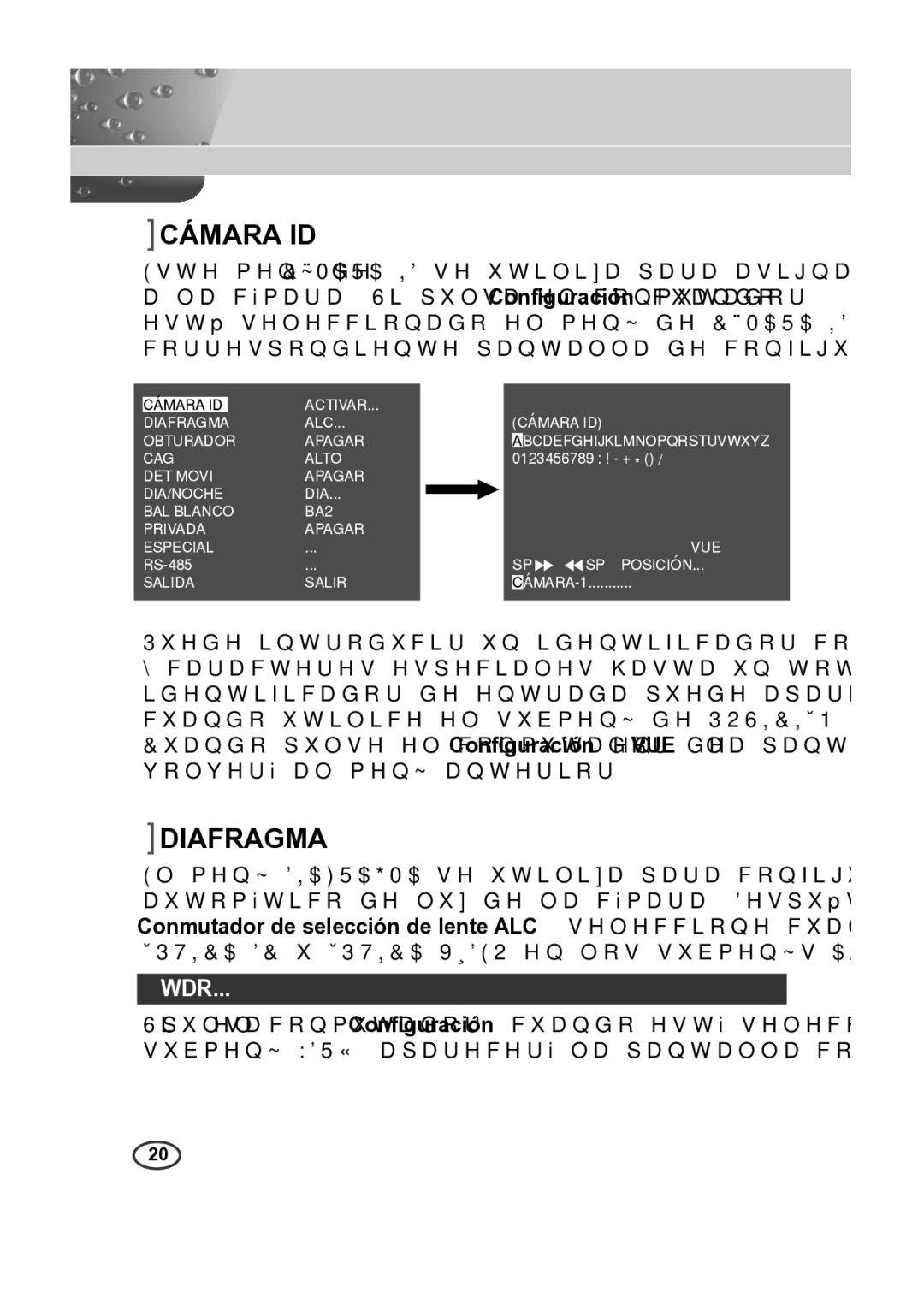 Samsung SCC-B2015P, SCC-B2315P manual Cámara ID, Diafragma 