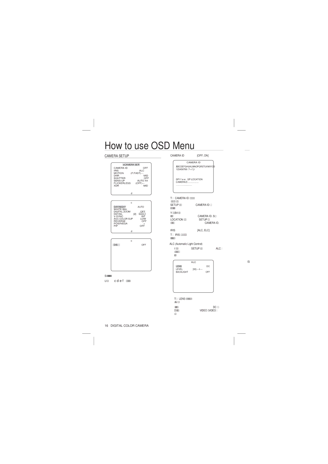 Samsung SCC-B2331P, SCC-B2031P user manual OFF, on, Iris 