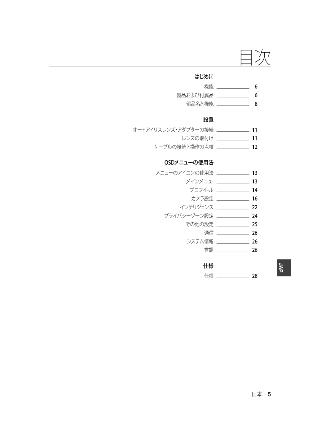 Samsung SCC-B2333P, SCC-B2033P, SCC-B2333BP, SCC-B2033BP manual はじめに, オートアイリスレンズ・アダプターの接続, Osdメニューの使用法 