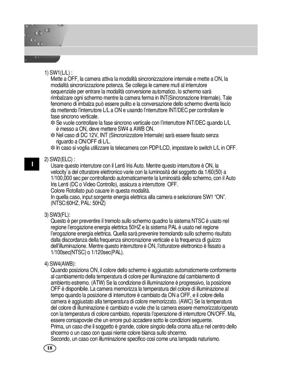 Samsung SCC-B2091P/TRK, SCC-B2391P/SAU, SCC-B2391N manual SW1L/L 