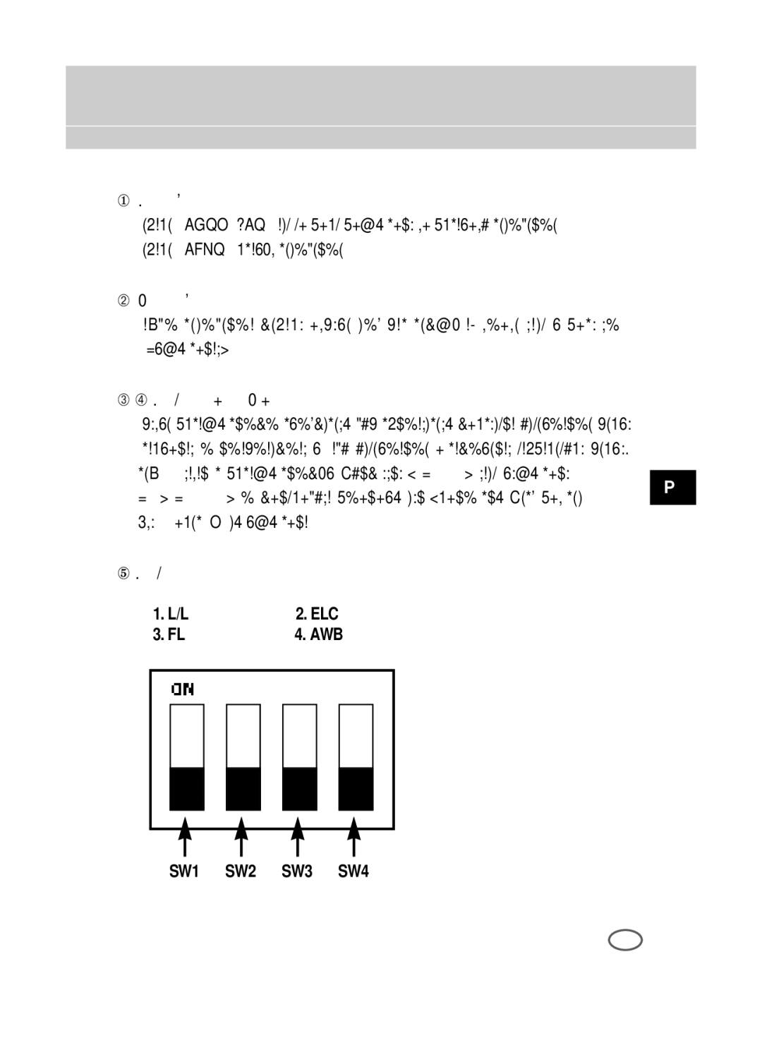 Samsung SCC-B2391P/SAU, SCC-B2391N, SCC-B2091P/TRK manual ➁ Dioda zasilania 