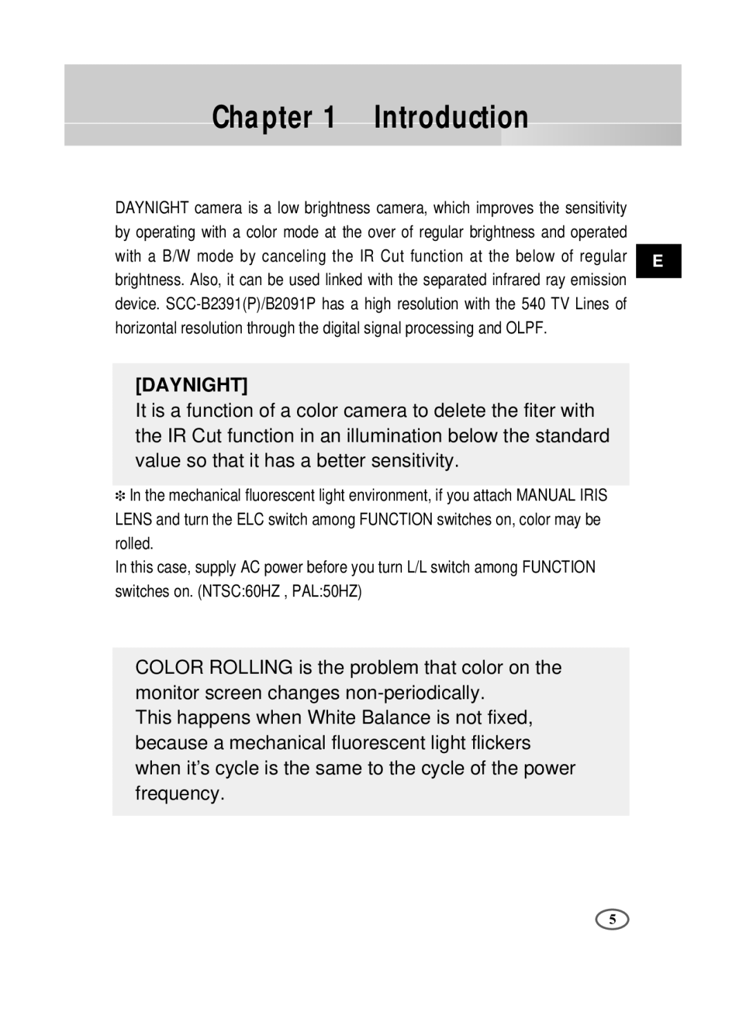 Samsung SCC-B2391P/SAU, SCC-B2391N, SCC-B2091P/TRK manual Introduction, Daynight 