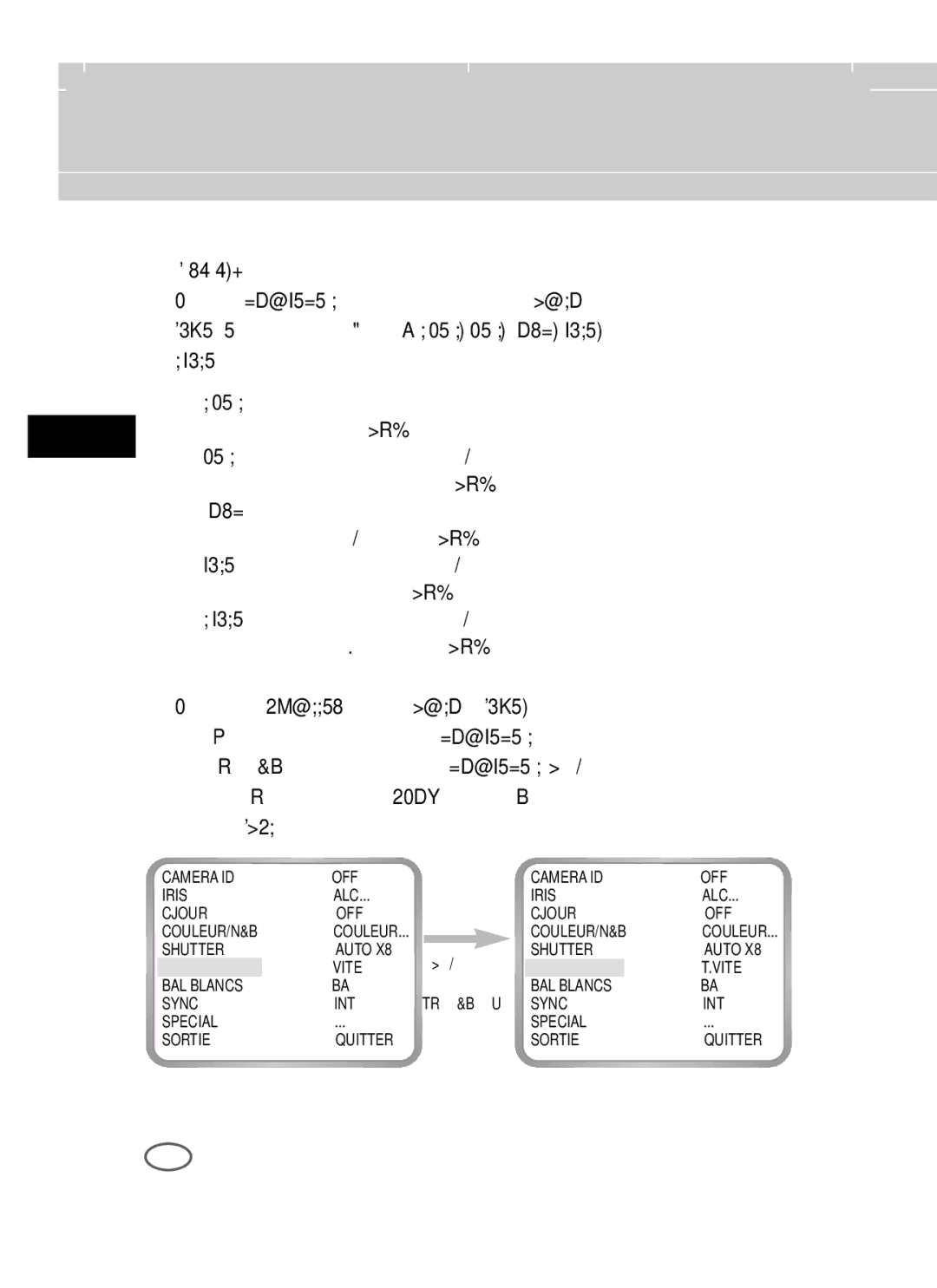 Samsung SCC-B2303(P), SCC-B2003P user manual ❿ Mouvement 