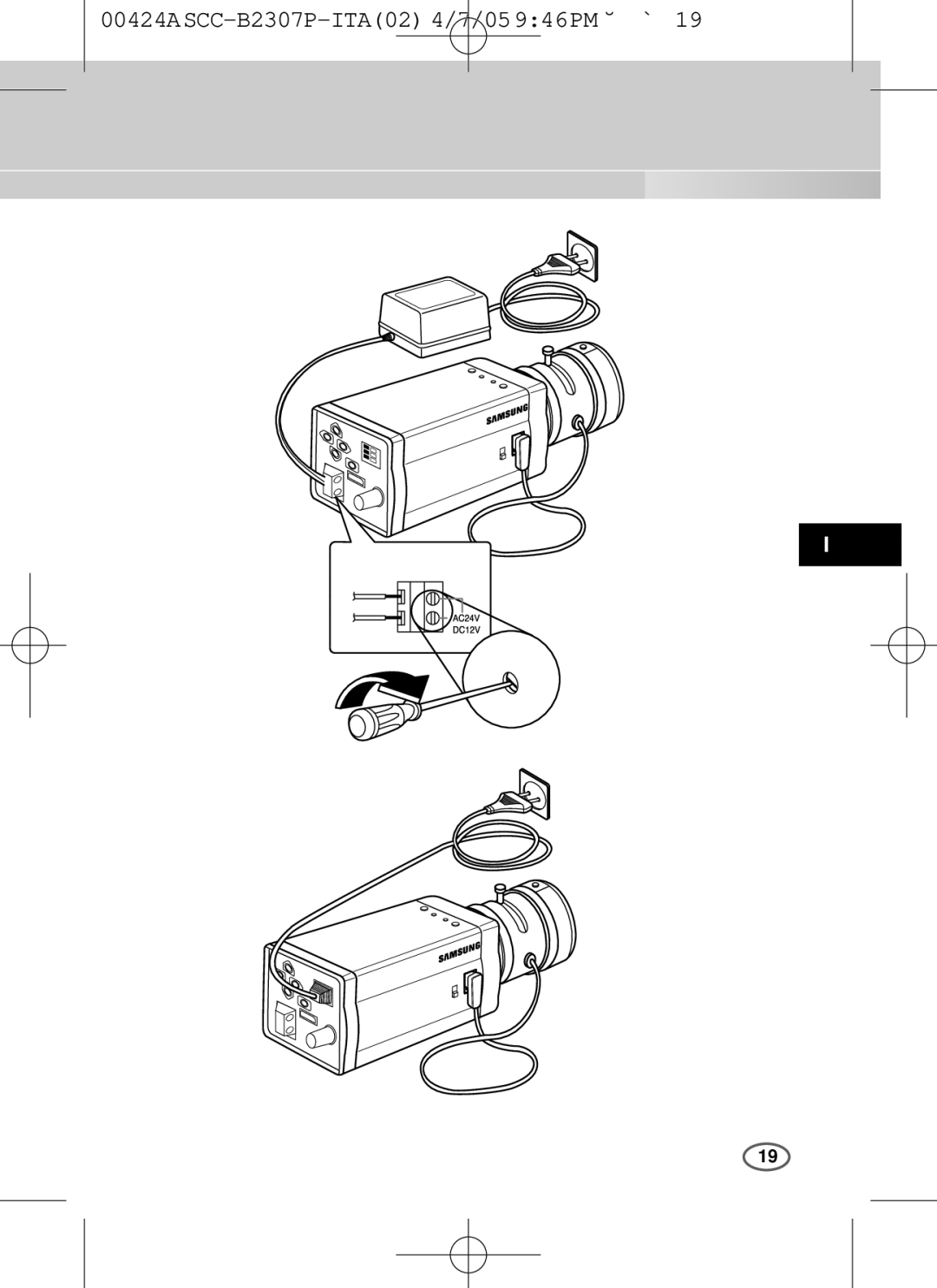 Samsung SCC-B2003P, SCC-B2303(P) user manual 00424ASCC-B2307P-ITA02 4/7/05946PM ˘ ` 