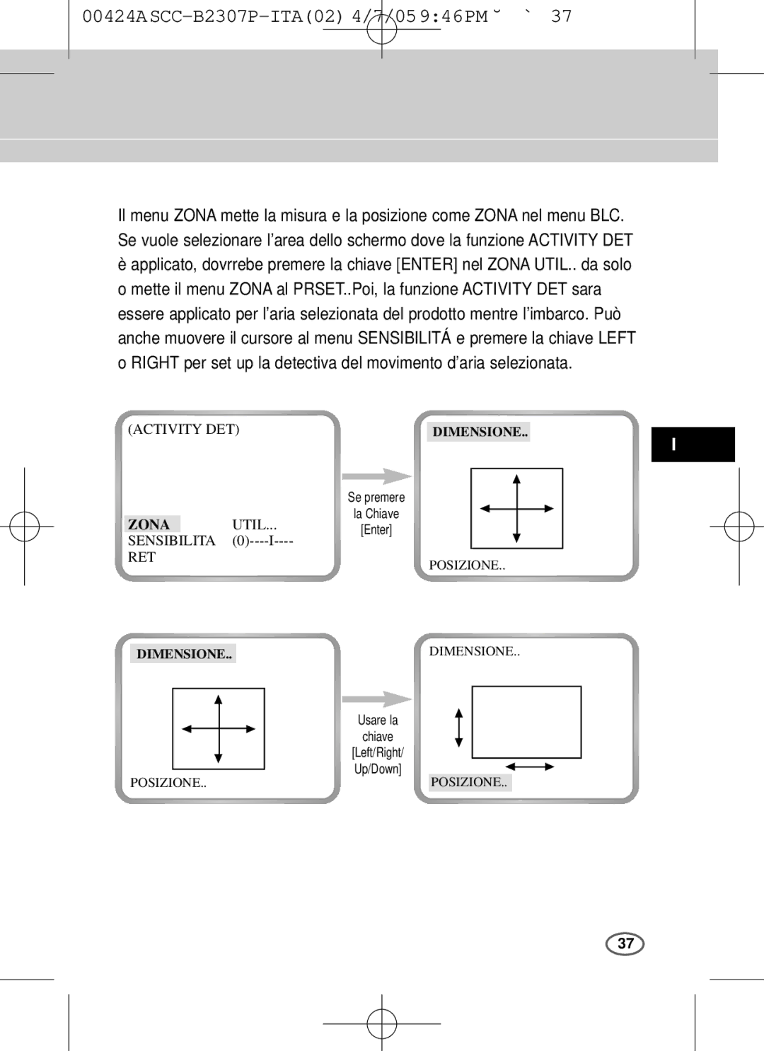 Samsung SCC-B2003P, SCC-B2303(P) user manual Dimensione 