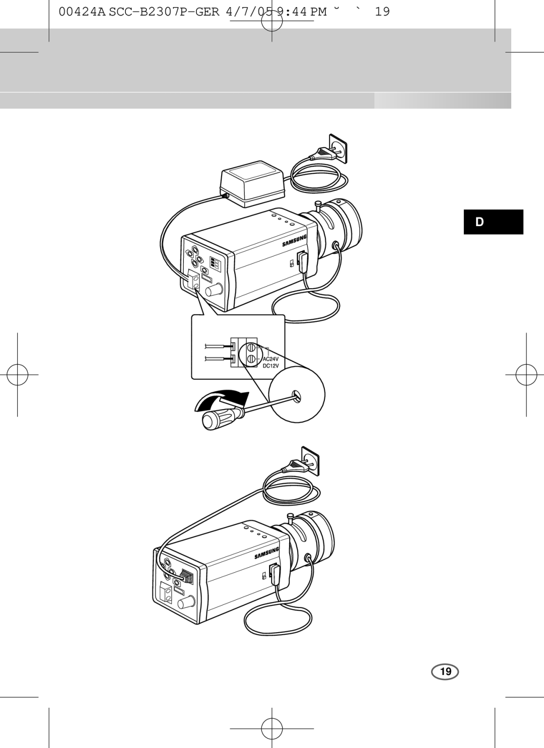 Samsung SCC-B2003P, SCC-B2303(P) user manual 00424A SCC-B2307P-GER 4/7/05 944 PM ˘ ` 