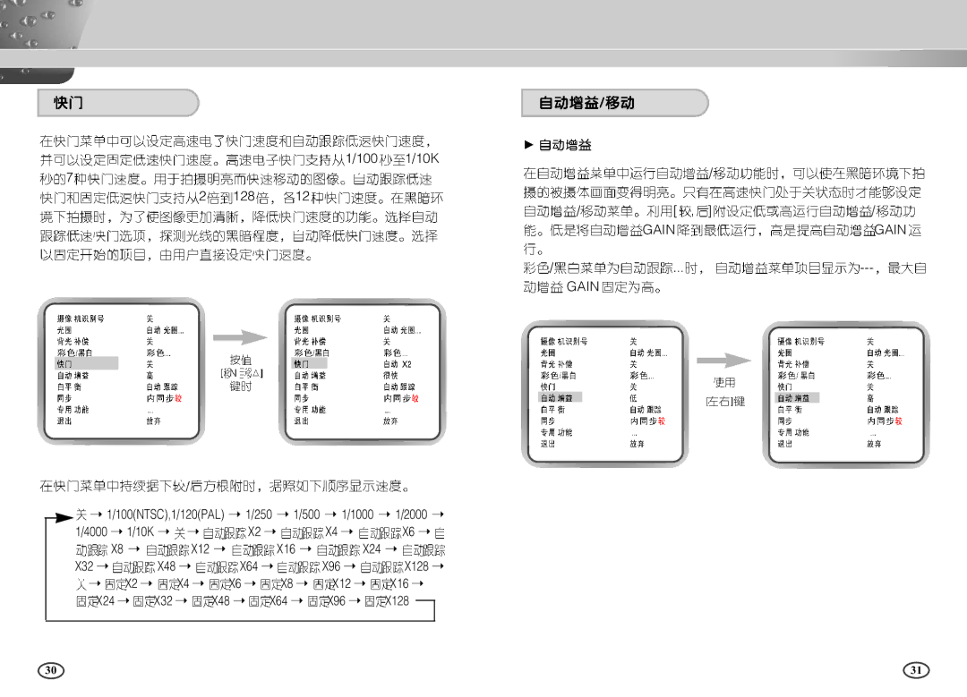 Samsung SCC-B2303P manual Gain 