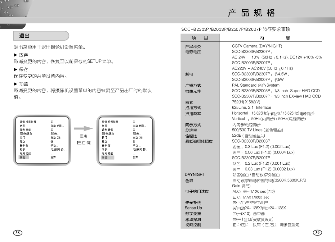 Samsung SCC-B2303P manual Setup 