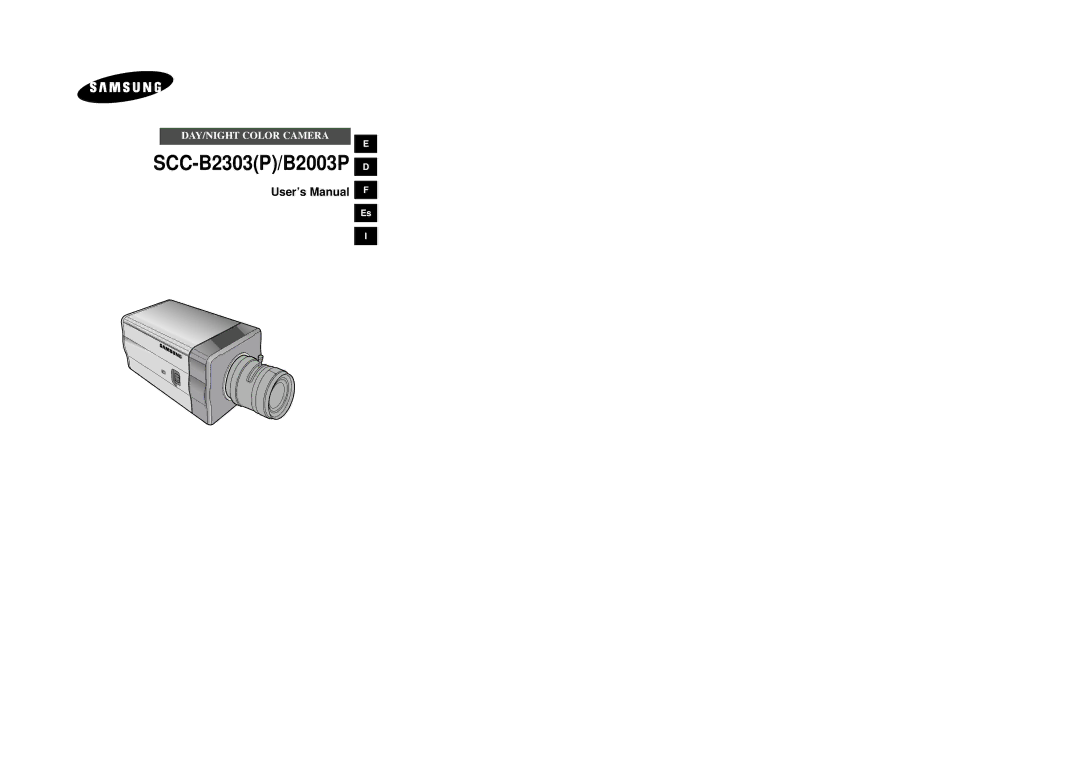 Samsung manual SCC-B2303P/B2003PD 