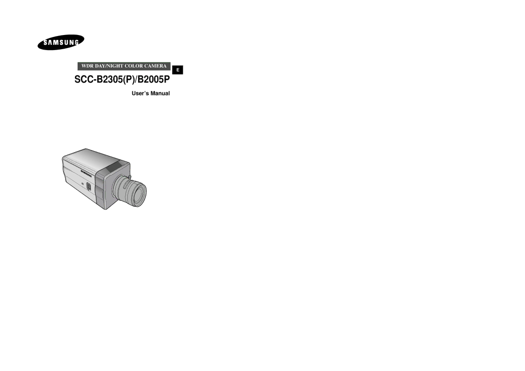 Samsung SCC-B2305N manual SCC-B2305P/B2005P 