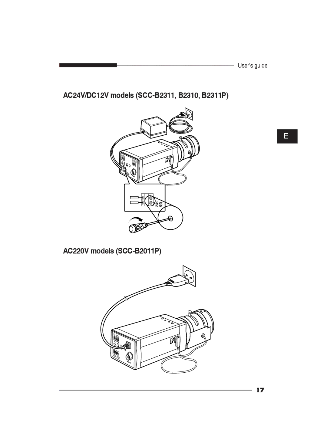 Samsung SCC-B2311N, SCC-B2311P/TRK, SCC-B2011P/TRK manual User’s guide 