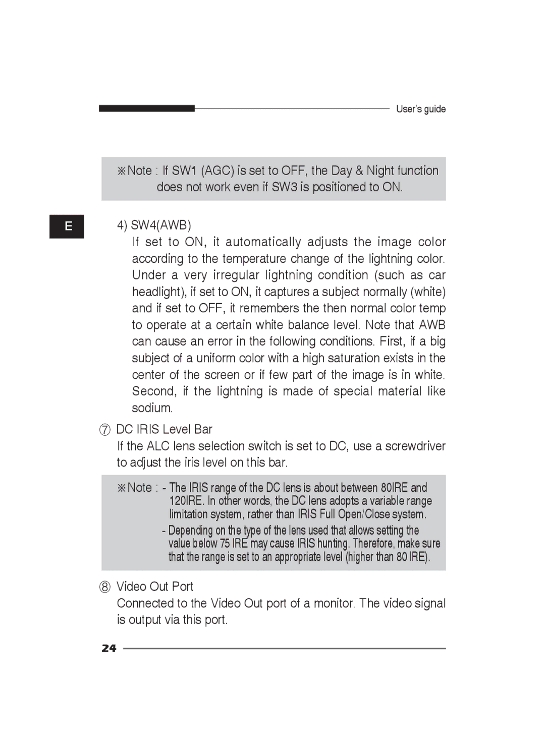 Samsung SCC-B2011P/TRK, SCC-B2311N, SCC-B2311P/TRK manual SW4AWB 