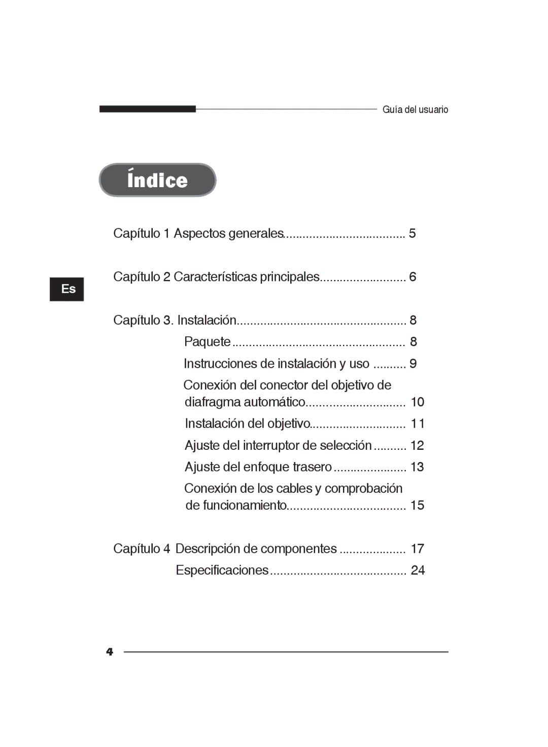 Samsung SCC-B2311N, SCC-B2311P/TRK, SCC-B2011P/TRK manual Índice 