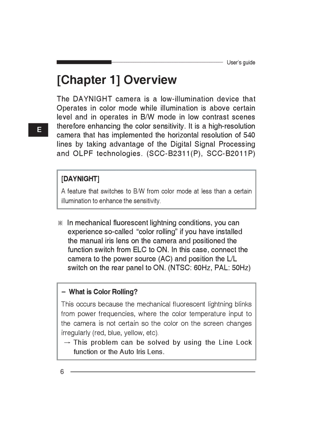 Samsung SCC-B2311N, SCC-B2311P/TRK, SCC-B2011P/TRK manual Overview, What is Color Rolling? 