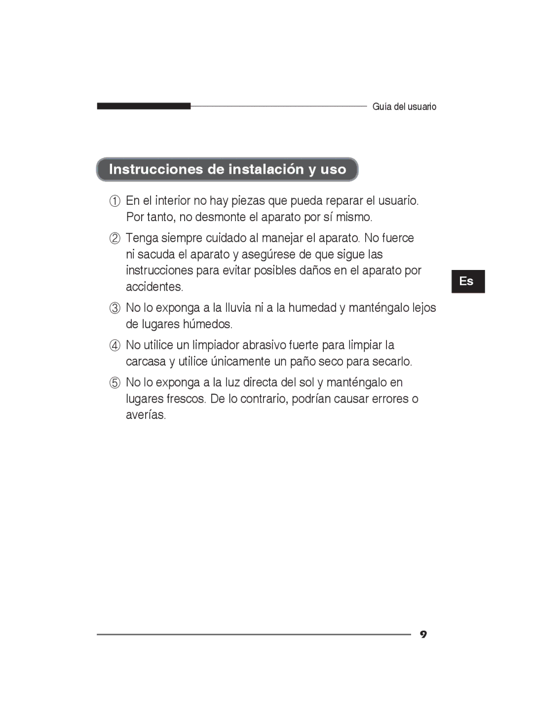 Samsung SCC-B2311N, SCC-B2311P/TRK, SCC-B2011P/TRK manual Instrucciones de instalación y uso, Accidentes 