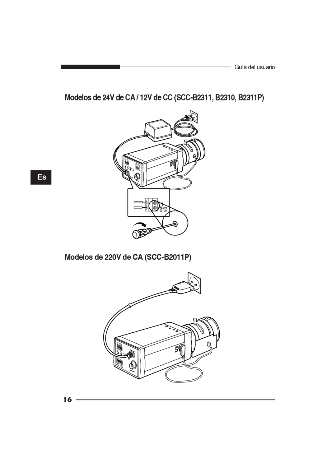 Samsung SCC-B2011P/TRK, SCC-B2311N, SCC-B2311P/TRK manual Modelos de 220V de CA SCC-B2011P 