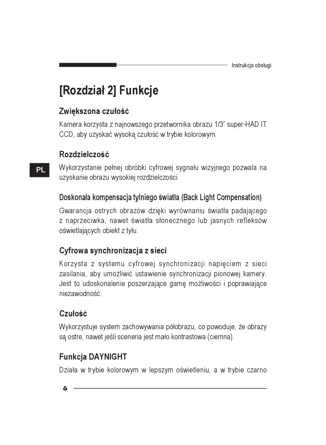 Samsung SCC-B2011P manual CCD, aby uzyskać wysoką czułość w trybie kolorowym, Uzyskanie obrazu wysokiej rozdzielczości 