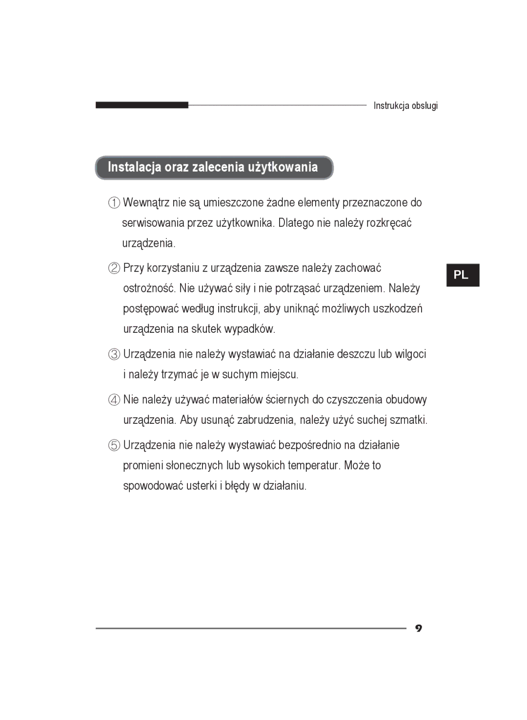 Samsung SCC-B2011P/TRK, SCC-B2311N, SCC-B2311P/TRK manual Instalacja oraz zalecenia użytkowania 