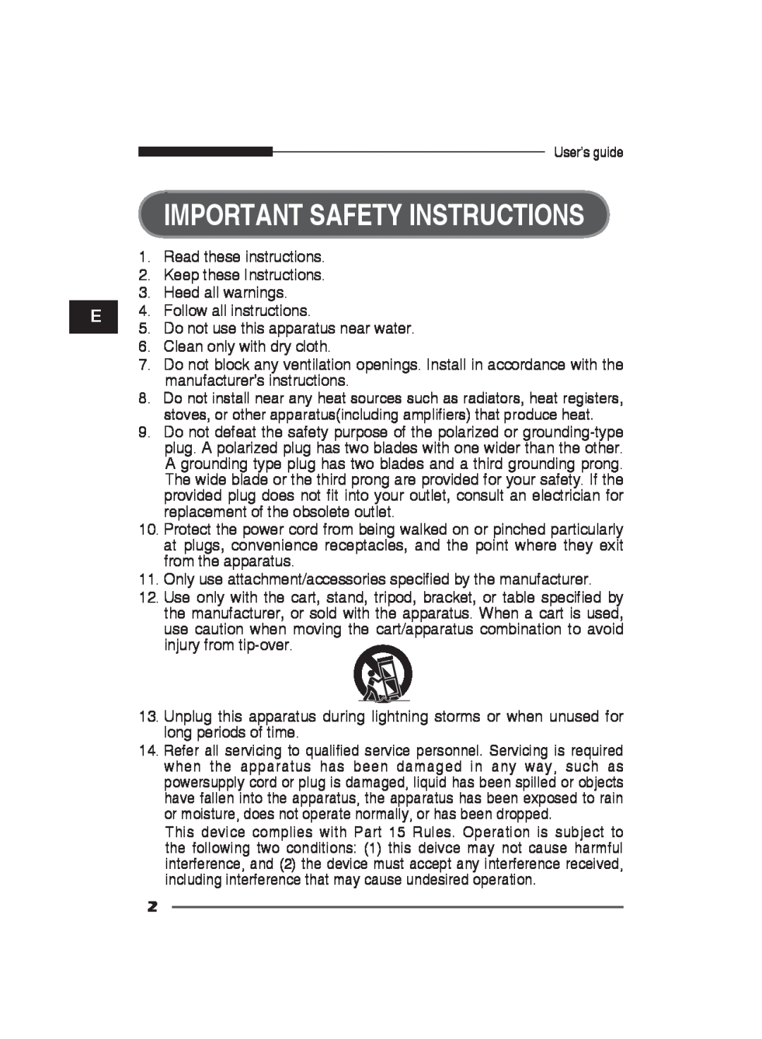 Samsung SCC-B2311N, SCC-B2311P/TRK, SCC-B2011P/TRK manual Important Safety Instructions 