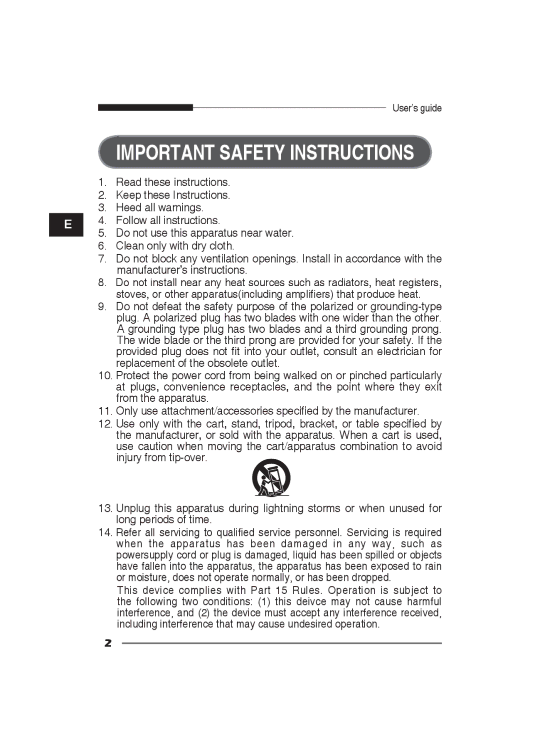 Samsung SCC-B2011P, SCC-B2311P, SCC-B2310 manual Important Safety Instructions 