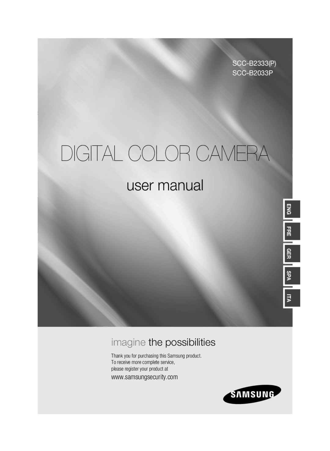 Samsung SCC-B2033P, SCC-B2333(P) user manual Digital Color Camera, Please register your product at 