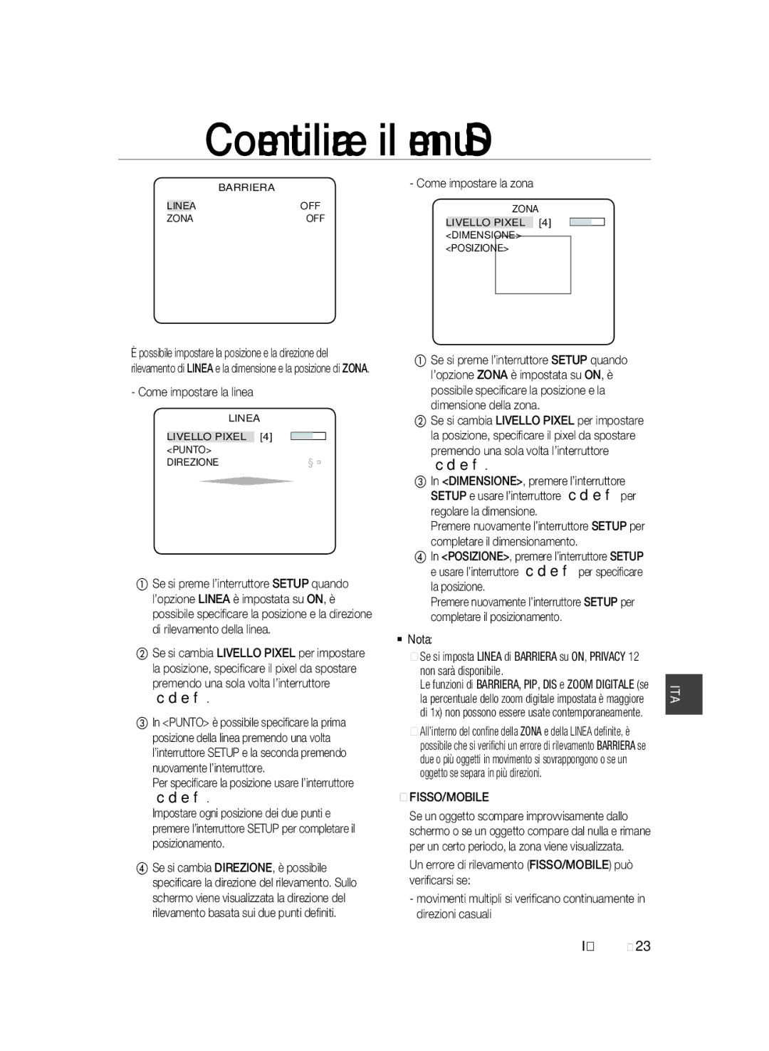 Samsung SCC-B2037P, SCC-B2337P manual Fisso/Mobile 