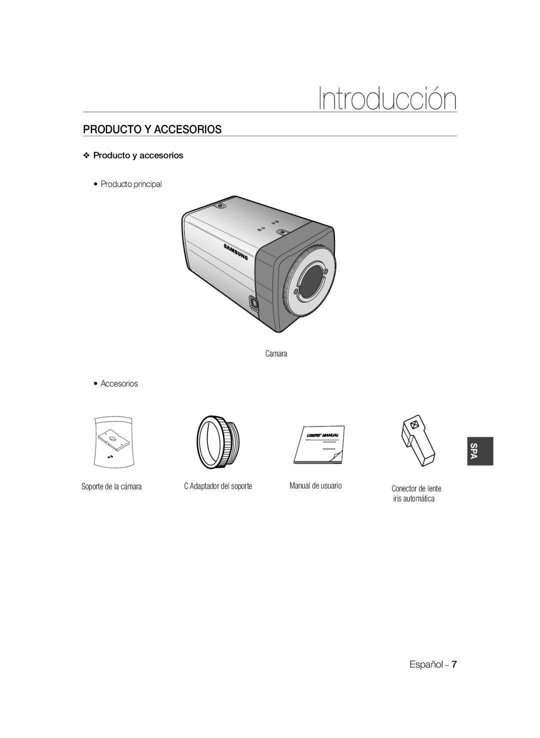 Samsung SCC-B2037P, SCC-B2337P manual Producto Y Accesorios, Introducción, iris automática 