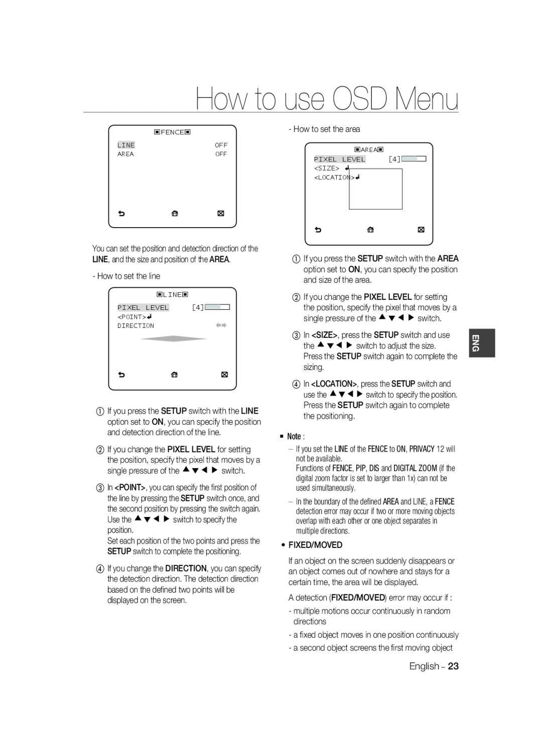 Samsung SCC-B2037P, SCC-B2337P manual How to use OSD Menu 