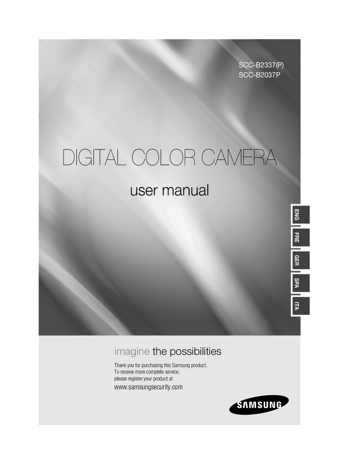 Samsung SCC-B2337P, SCC-B2337N, SCC-B2037P user manual Digital Color Camera, Please register your product at 