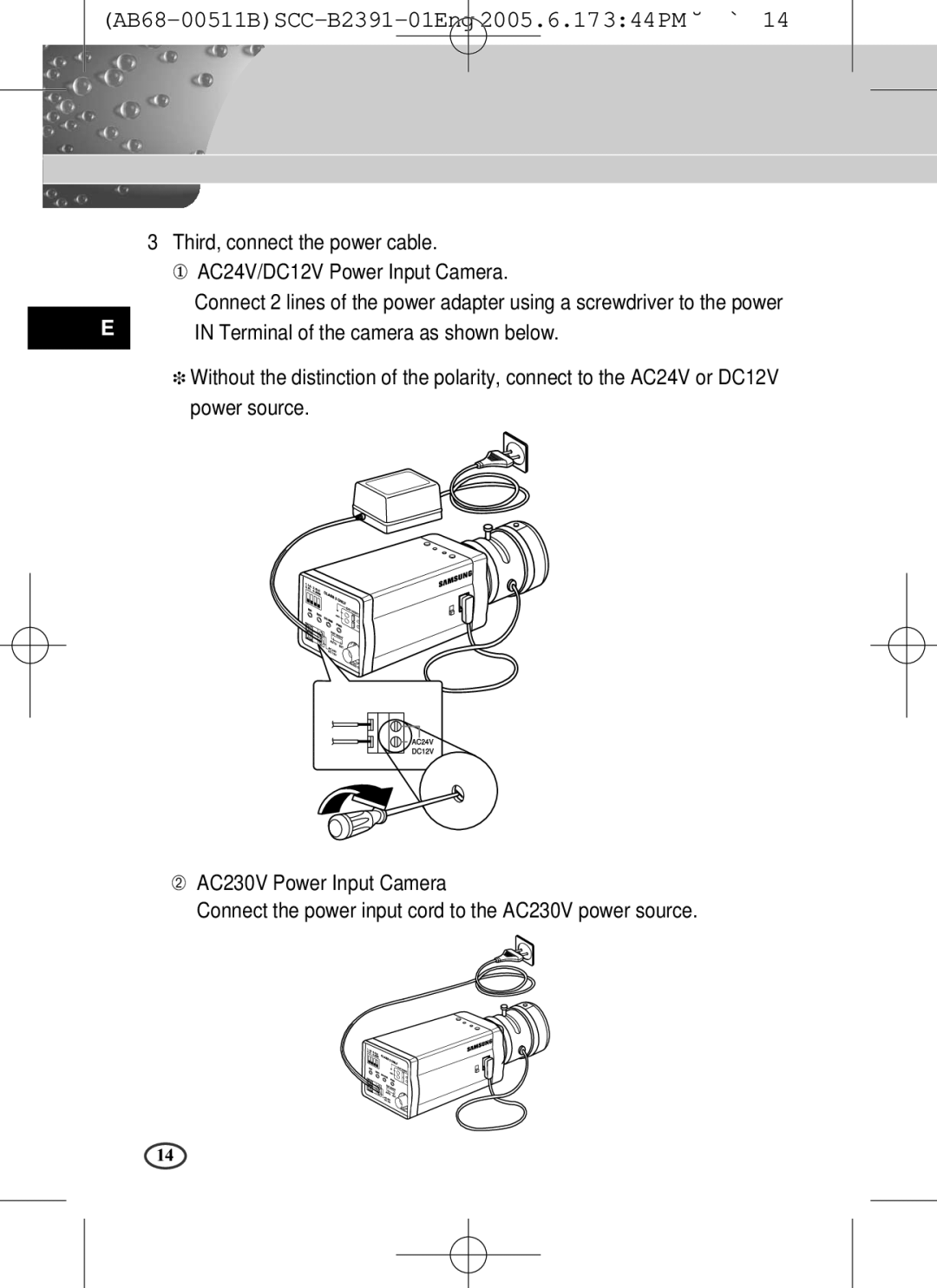 Samsung SCC-B2300, SCC-B2391(P), SCC-B2091(P) user manual AB68-00511BSCC-B2391-01Eng 2005.6.17344PM ˘ ` 