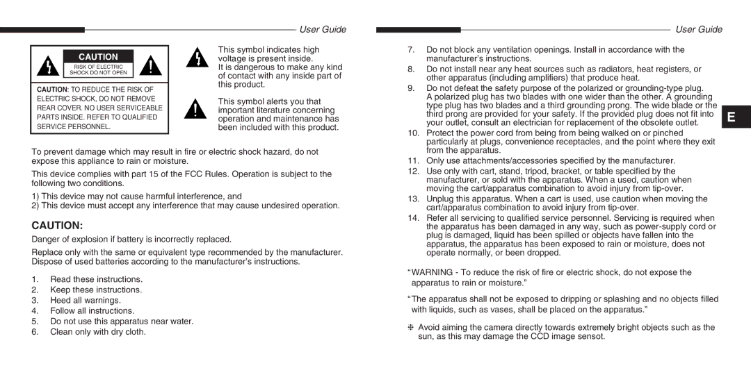 Samsung SCC-B5205(S)P, SCC-B5203(S)P manual User Guide 