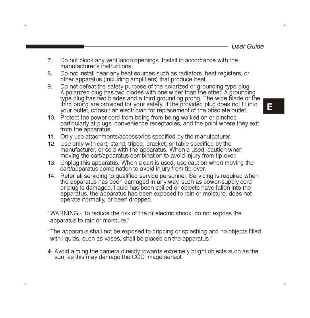 Samsung SCC-B5223P, SCC-B5223BP manual Other apparatus including amplifiers that produce heat 