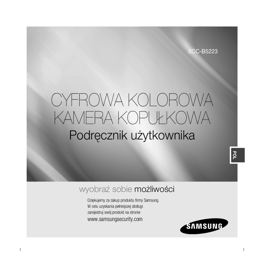 Samsung SCC-B5223P, SCC-B5223BP manual Cyfrowa Kolorowa Kamera Kopułkowa 