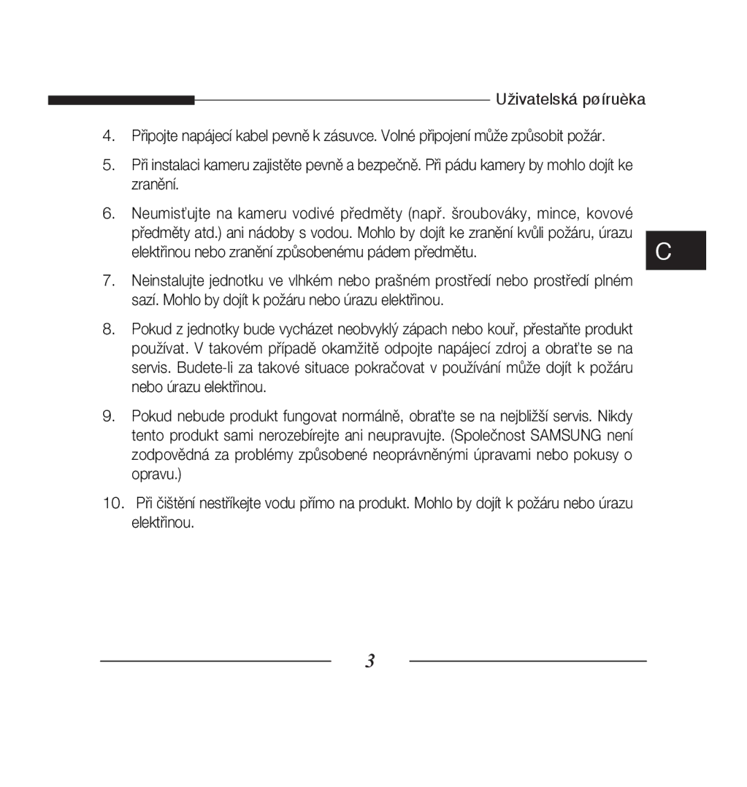 Samsung SCC-B5223P, SCC-B5223BP manual 