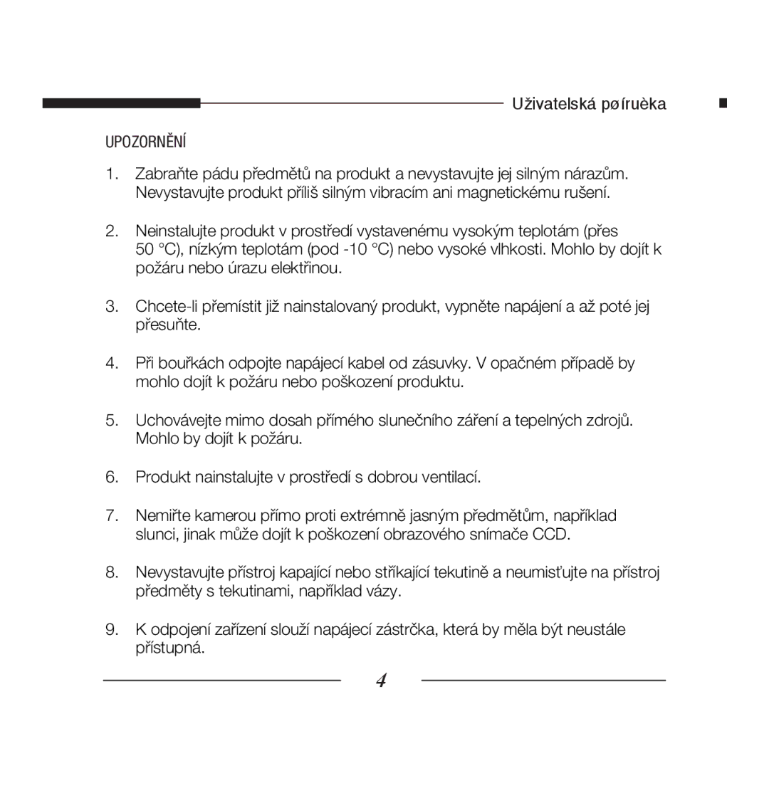 Samsung SCC-B5223BP, SCC-B5223P manual Uživatelská pøíruèka 