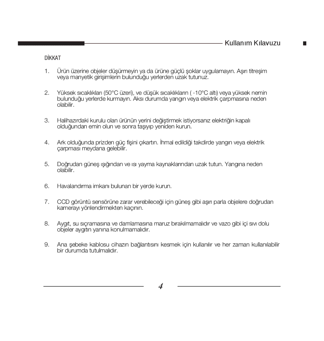 Samsung SCC-B5223P, SCC-B5223BP manual Dİkkat 