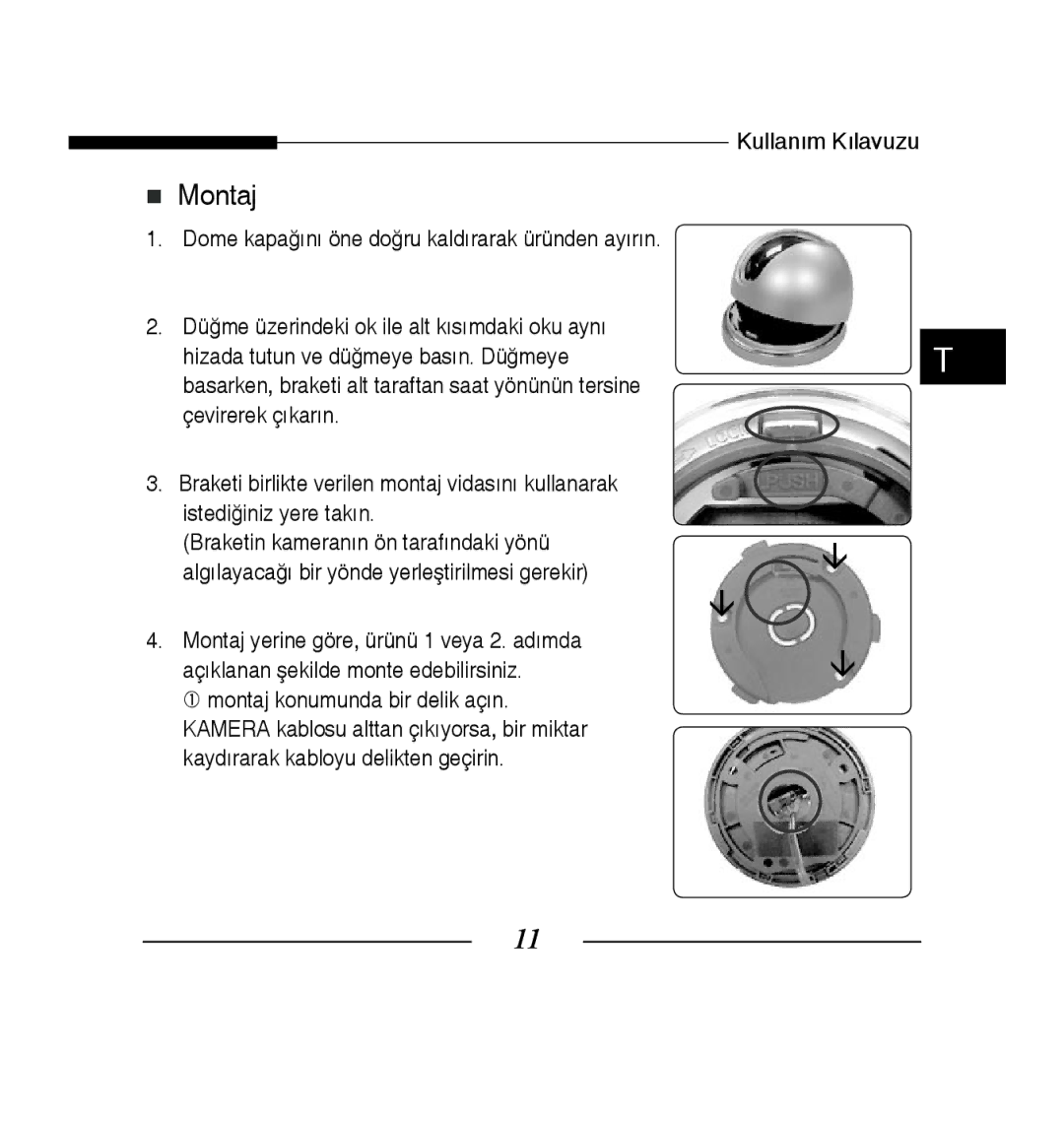 Samsung SCC-B5223BP, SCC-B5223P manual  Montaj 