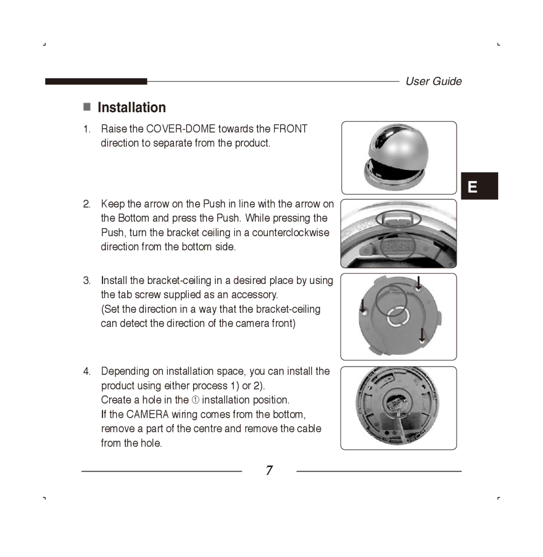 Samsung SCC-B5223P, SCC-B5223BP manual Installation 