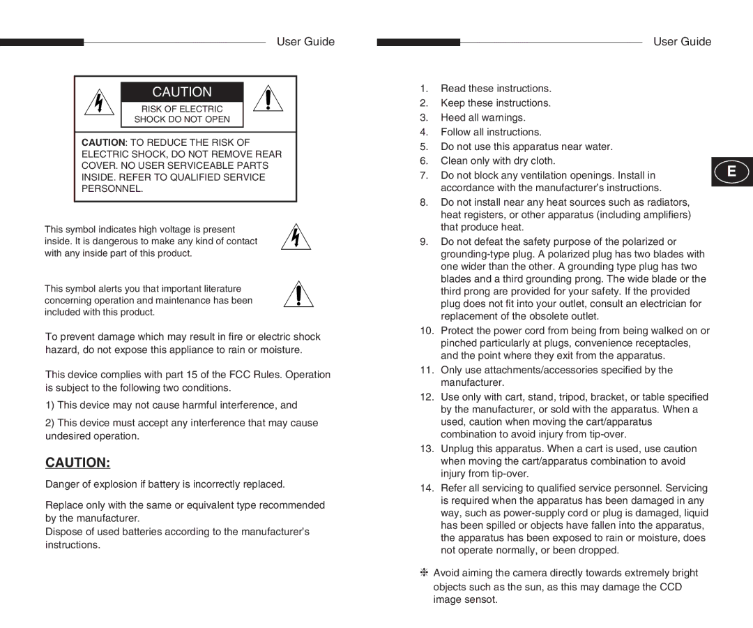 Samsung SCC-B5303(G)(P), SCC-B5301(G)(P), SCC-B5305(G)(P), SCC-B5300(G)(P) manual User Guide 