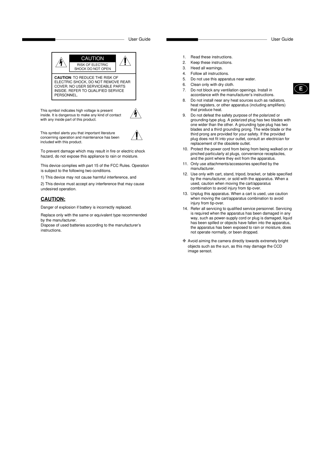 Samsung SCC-B5305P, SCC-B5303P This device may not cause harmful interference, Combination to avoid injury from tip-over 