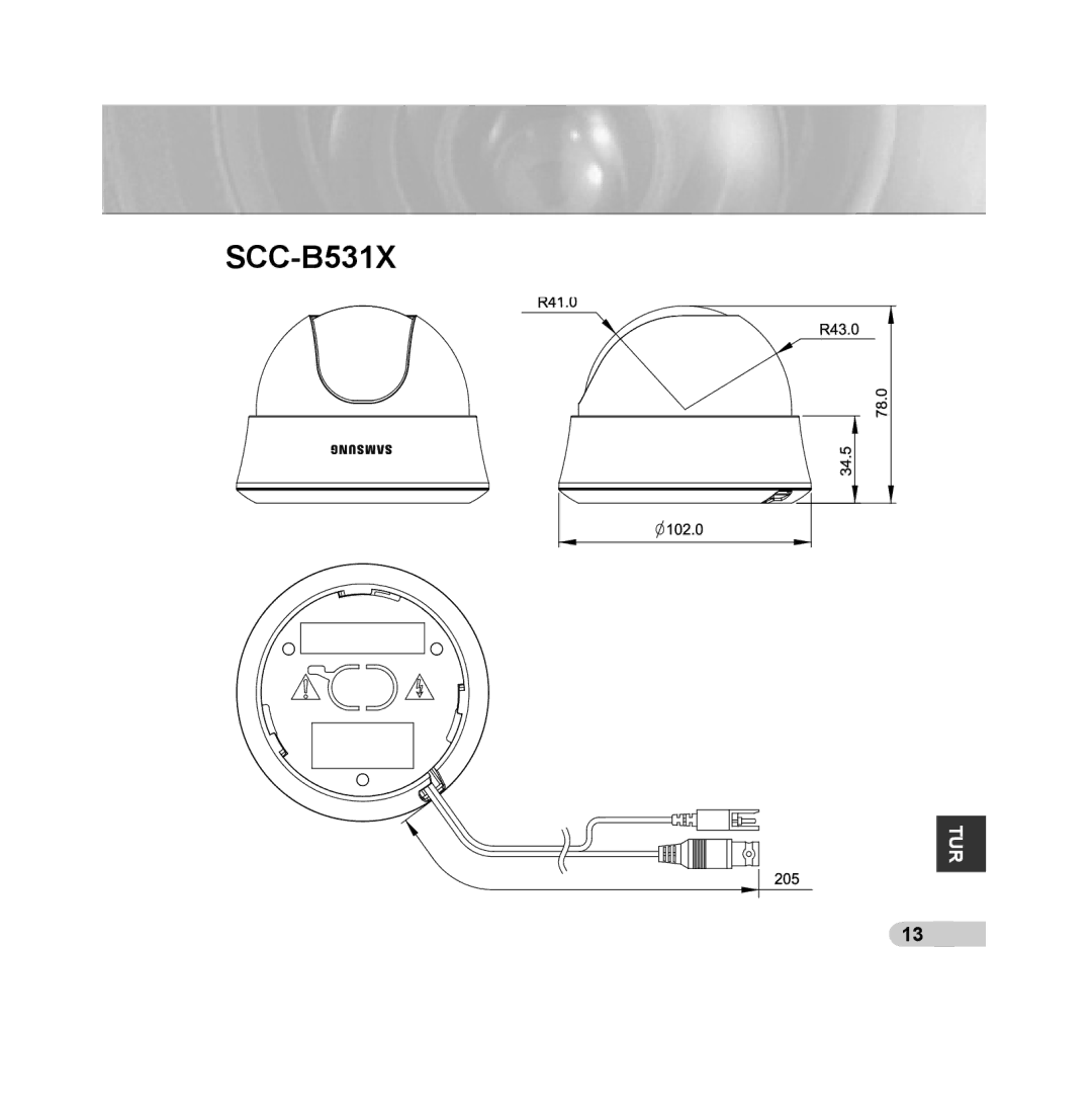 Samsung SCC-B5313BP, SCC-B5313P, SCC-B5315P, SCC-B5311P, SCC-B5315BP, SCC-B5311BP manual SCC-B531X 