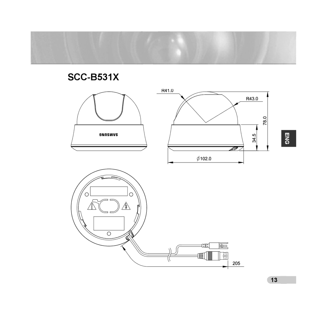 Samsung SCC-B5315P, SCC-B5313P, SCC-B5311P, SCC-B5315BP, SCC-B5311BP, SCC-B5313BP manual SCC-B531X 