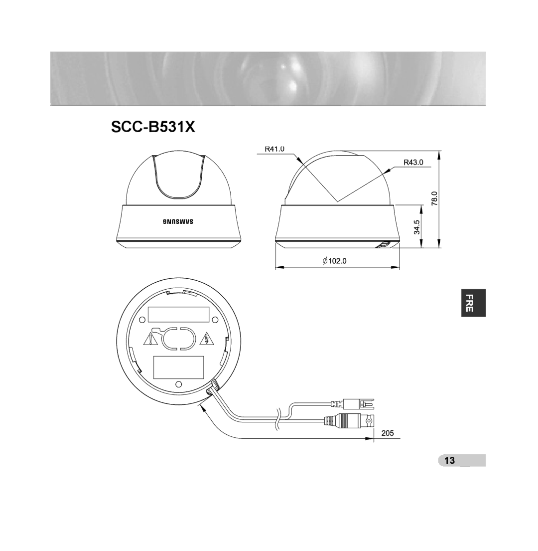 Samsung SCC-B5313BP, SCC-B5313P, SCC-B5315P, SCC-B5311P, SCC-B5315BP, SCC-B5311BP manual SCC-B531X 